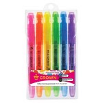 Набор текстовыделителей Crown Multi Hi-Lighter Aroma 1-4мм, 6 цветов (kastd)