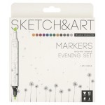 Маркеры BrunoVisconti Evening set для скетчинга, 12 цветов (kastd)