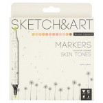 Маркеры BrunoVisconti Skin tones для скетчинга, 12 цветов (kastd)