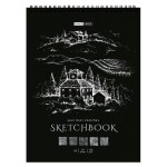 Скетчбук ArtSpace Black line House А5 на гребне черный блок, 20 л (kastd)