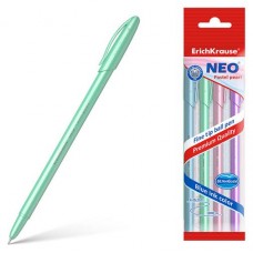 Ручка шариковая ErichKrause Neo Pastel pearl синяя, 4 шт (kastd) в магазинах Ашан