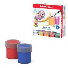 Гуашь ErichKrause 9 цветов по 20мл (kastd) в магазинах Ашан