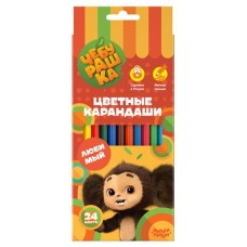Карандаши цветные Мульти-пульти Чебурашка, 24 цвета (kastd) в магазинах Ашан