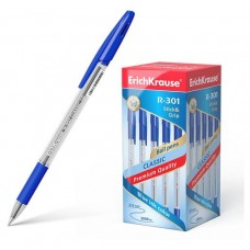 Ручка шариковая ErichKrause Classic Stick&Grip R-301 синяя 1,0 мм, 1 шт (kastd) в магазинах Ашан