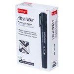 Маркер перманентный Хатбер двусторонний черный, 1 шт (kastd)