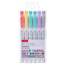 Артмаркеры Хатбер Daily pastel set 1/4 мм, 6 цветов (kastd) в магазинах Ашан