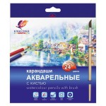 Карандаши цветные Луч Классика акварельные с кистью, 24 цвета (kastd) Карандаши цветные Луч Классика акварельные с кистью, 24 цвета (kastd)