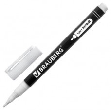 Маркер перманентный BRAUBERG белый 2 мм, 1 шт (kastd) в магазинах Ашан