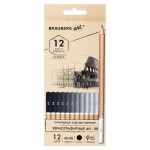 Карандаши чернографитные BRAUBERG ART Classic 4H-8B, 12 шт (kastd)