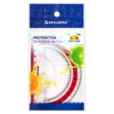 Транспортир BRAUBERG Fresh zone 180°, 10 см (kastd) в магазинах Ашан