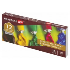 Краски масляные BRAUBERG ART Premiere, 12 цветов х 12 мл (kastd) в магазинах Ашан
