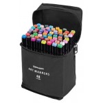 Маркеры для скетчинга BRAUBERG двусторонние, 48 шт (kastd)