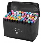 Маркеры для скетчинга BRAUBERG двусторонние, 80 шт (kastd)