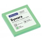 Блок бумаги самоклеящийся OfficeSpace зеленый 76х76 мм, 100 листов (kastd)