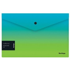 Папка-конверт на кнопке Berlingo Radiance А4 голубо-зеленый градиент (kastd) в магазинах Ашан