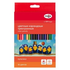 Карандаши цветные Гамма Мультики, 18 цветов (kastd) в магазинах Ашан