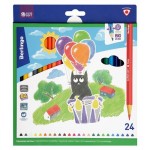 Карандаши цветные Berlingo SuperSoft Жил-был кот, 24 цвета (kastd)