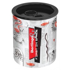 Точилка металлическая Berlingo First in Space 2 отверстия с контейнером, 44х41х41 мм (kastd) в магазинах Ашан