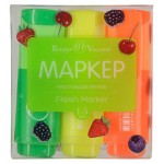 Набор текстовыделителей Альт Fresh Marker желтый зеленый оранжевый, 3 цвета (kastd)