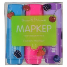Набор текстовыделителей Альт Fresh Marker фиолетовый розовый голубой, 3 цвета (kastd) в магазинах Ашан