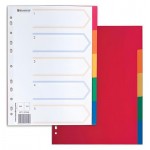 Разделитель BRAUBERG А4, 5 цветов (kastd)