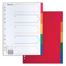 Разделитель BRAUBERG А4, 5 цветов (kastd) в магазинах Ашан