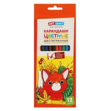 Карандаши цветные ArtSpace Милые зверушки, 12 цветов (kastd) в магазинах Ашан