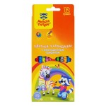 Карандаши цветные Мульти-пульти Енот и радуга с многоцветным грифелем, 12 цветов (kastd)