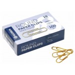 Скрепки Глобус золотые 28 мм, 100 шт (kastd)