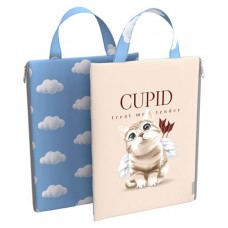 Папка текстильная на молнии ErichKrause вертикальная с ручкой Cupids, A4 (kastd) в магазинах Ашан