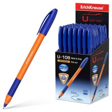 Ручка шариковая ErichKrause U-109 Orange Stick&Grip 1.0 Ultra Glide Technology, синий (kastd) в магазинах Ашан