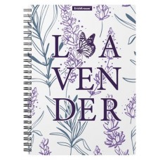 Тетрадь общая ErichKrause Lavender с пластиковой обложкой на спирали клетка А5, 80 л (kastd) в магазинах Ашан