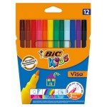 Фломастеры цветные BIC Kids Visa, 12 шт (kastd)