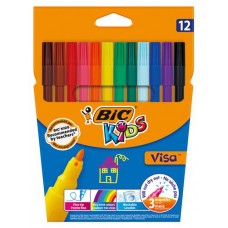 Фломастеры цветные BIC Kids Visa, 12 шт (kastd) в магазинах Ашан