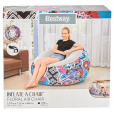 Кресло надувное BESTWAY Floral Air Chair, 112х112х66 см (kastd) в магазинах Ашан
