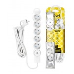 Фильтр сетевой Союз 5 гнезд с выключателем с заземлением белый, 5 м (kastd)