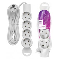 Удлинитель duwi 2200Вт 4 гнезда с заземлением, 5 м (kastd) в магазинах Ашан