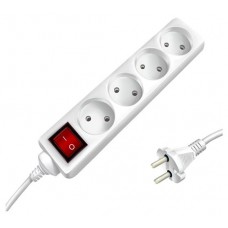 Удлинитель бытовой сетевой СТАРТ 4 розетки 5 метров с выключателем без заземления 220вт (kastd) в магазинах Ашан