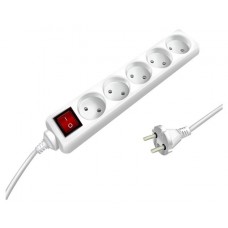 Удлинитель бытовой сетевой СТАРТ 5 розетки 5 метров с выключателем без заземления 2200вт (kastd) в магазинах Ашан