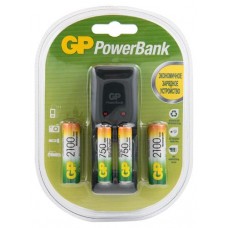 Устройство зарядное GP PowerBank PB330 + 4 аккумуляторные батареи 2А/3А (kastd) в магазинах Ашан