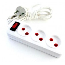 Удлинитель Веллконт с переключателем 3вх без заземления, 3 м (kastd) в магазинах Ашан