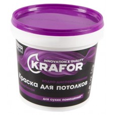 Краска водно-дисперсионная KRAFOR для потолков супербелая, 1,5 кг (kastd) в магазинах Ашан