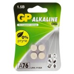 Батарейка GP алкалиновая типоразмера LR44, 4 шт (kastd)
