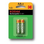 Аккумуляторы NiMH Kodak никель-металлгидридные HR6-2BL 2600mAh AA, 2 шт (kastd)