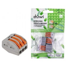 Клеммы соединительные монтажные duwi с рычажком аналог WAGO СМК 222-413 4мм2, 5 шт (kastd) в магазинах Ашан