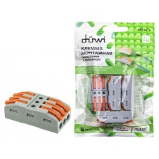 Клеммы проходные монтажные duwi с рычажком аналог WAGO СМК-423 4мм2, 5 шт (kastd) в магазинах Ашан