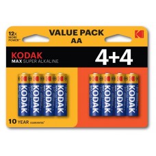 Батарейки Kodak LR6 4+4BL MAX SUPER Alkaline AA (kastd) в магазинах Ашан