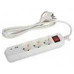 Удлинитель электрический ЭРА UB-3es-1,5m-USB c заземлением с выключателем 3 розетки + 1xUSBA+1xUSBC 1,5м 10А (kastd)