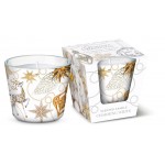 Свеча ароматизированная в стакане Bartek candles Гламурное Рождество, 9х8,5 см (kastd)