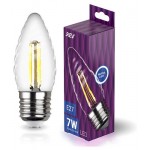 Лампа светодиодная REV DECO Filament свеча витая Premium TC37 7Вт E27 4000K (kastd)